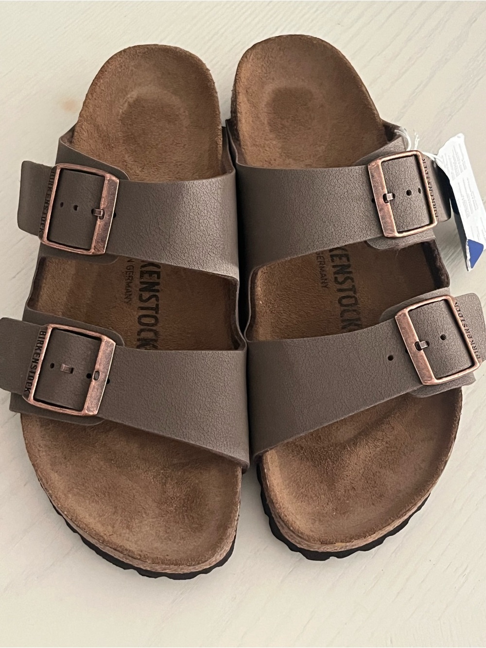 Birkenstock Women’s Arizona Slide Sandal Mocha size 40
